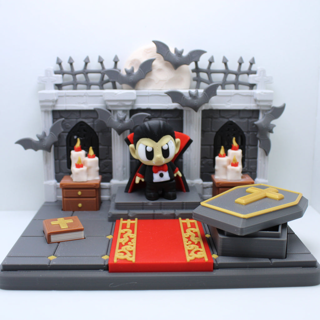 Dracula with Castle Display-3d printed desk companion