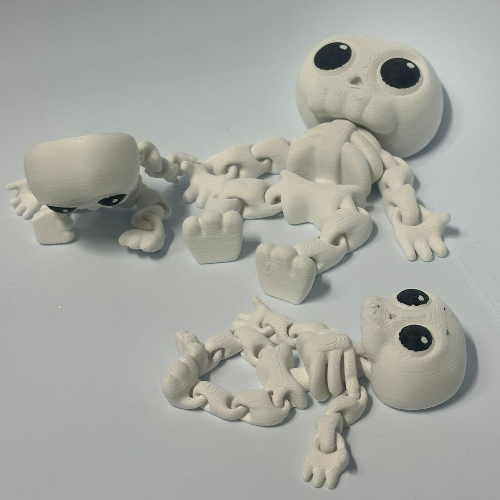 Not-So-Spooky Skeleton Fidget -3d Printed Desk Buddy & Keychain