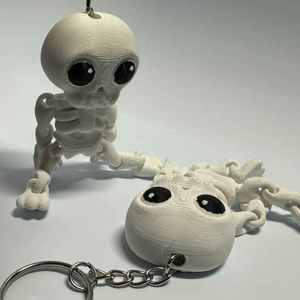 Not-So-Spooky Skeleton Fidget -3d Printed Desk Buddy & Keychain